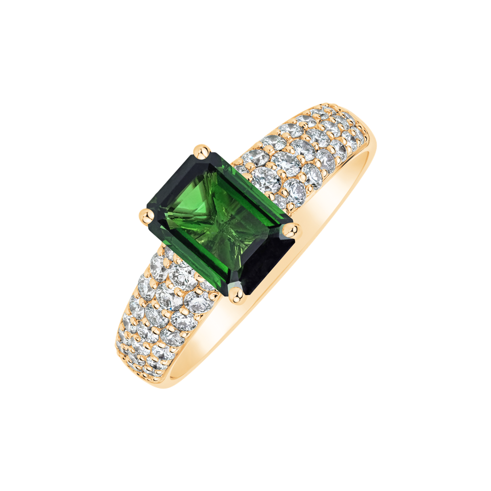 Diamond ring with Tourmaline Diamond Whisper