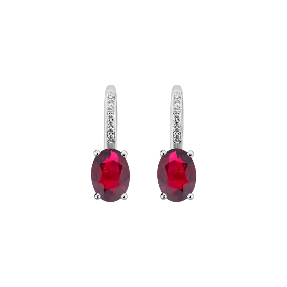 Diamond earrings with Ruby Lucrezia