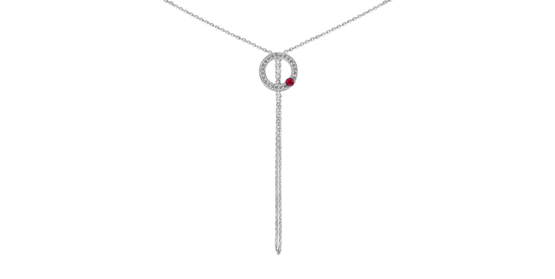 Diamond necklace with Ruby Perfect Circle
