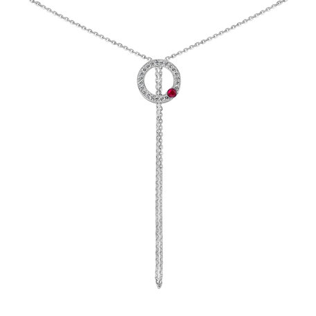 Diamond necklace with Ruby Perfect Circle