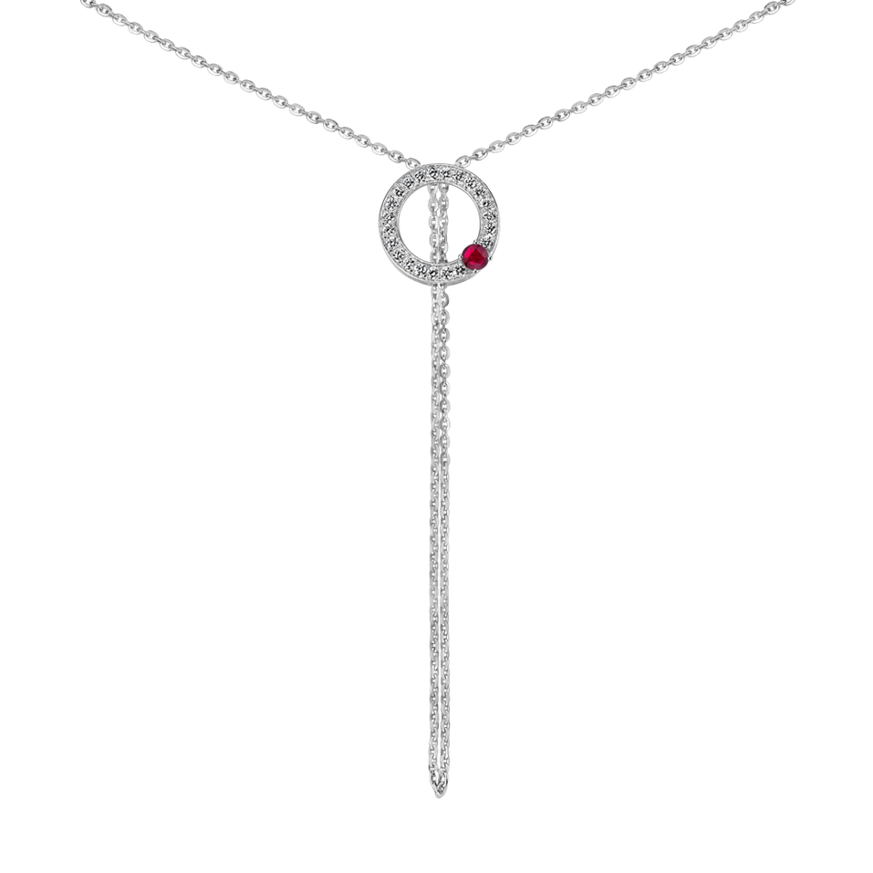 Diamond necklace with Ruby Perfect Circle