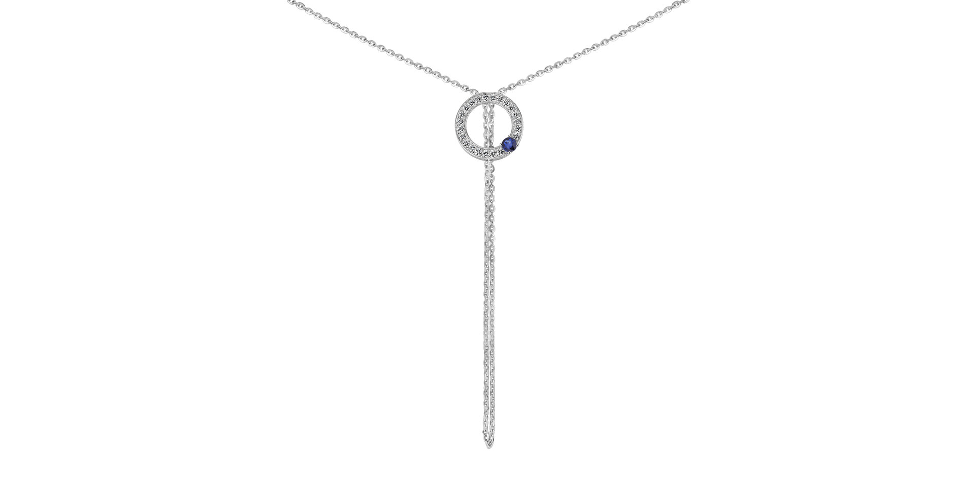 Diamond necklace with Sapphire Perfect Circle