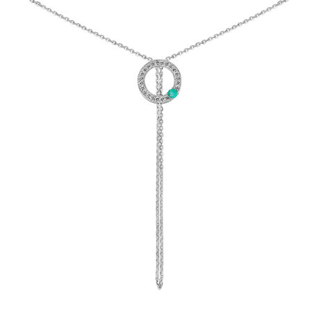Diamond necklace with Paraiba Perfect Circle