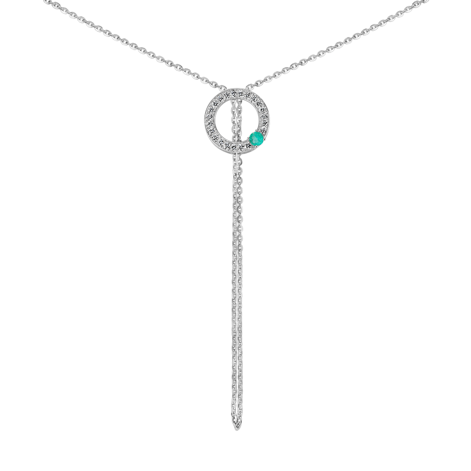 Diamond necklace with Paraiba Perfect Circle