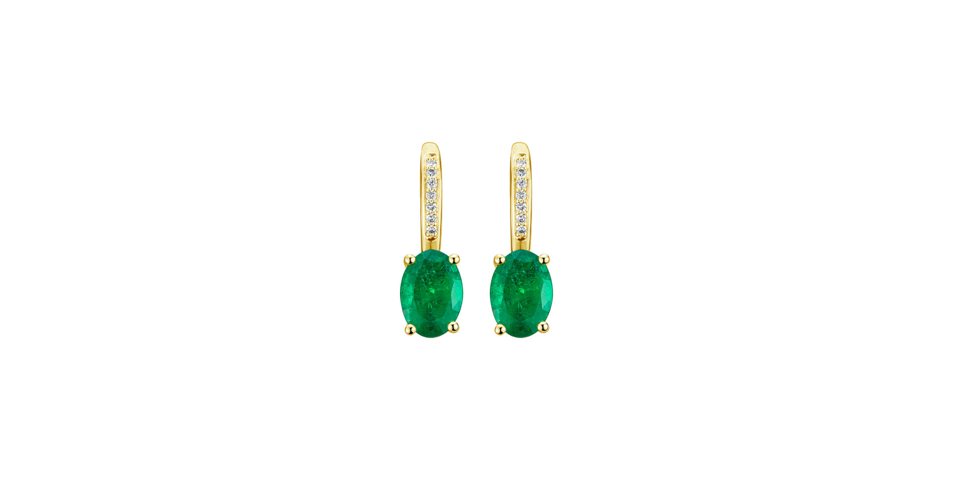 Diamond earrings with Emerald Lucrezia