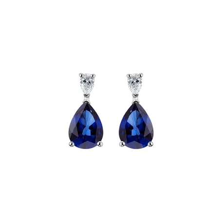 Diamond earrings with Sapphire Whispers of Avalon
