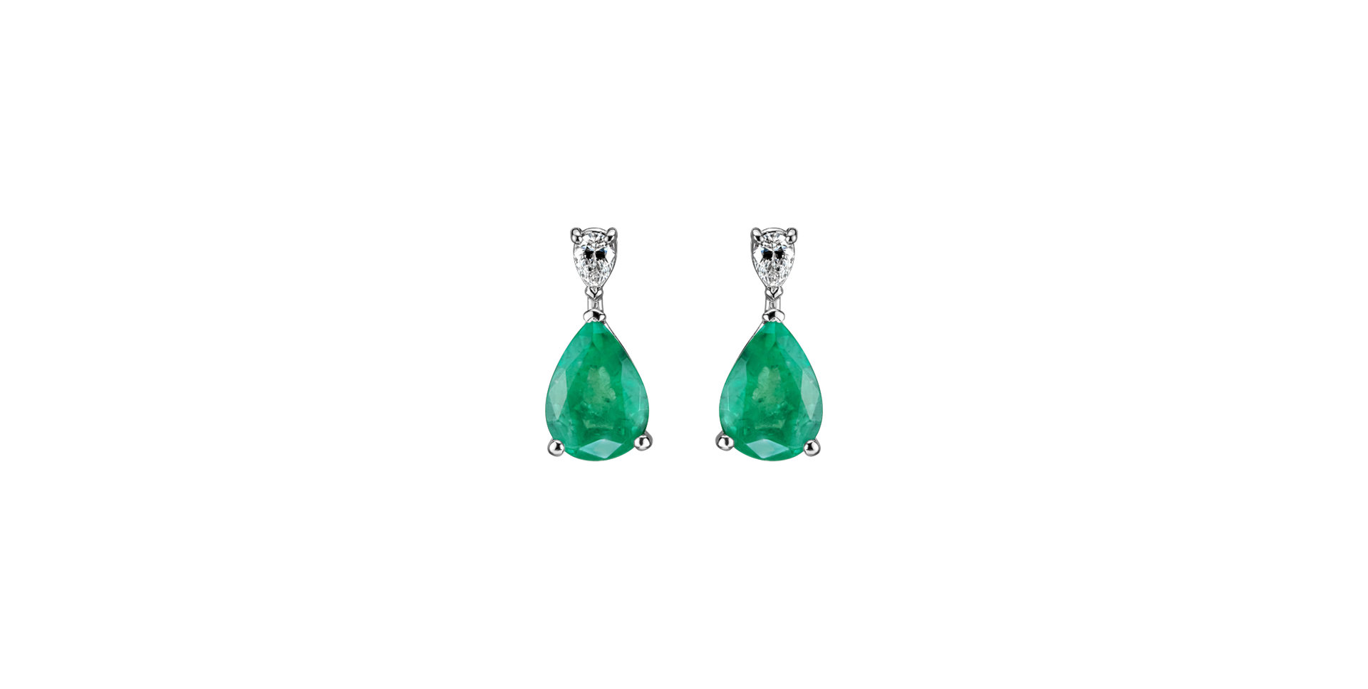 Diamond earrings with Emerald Whispers of Avalon