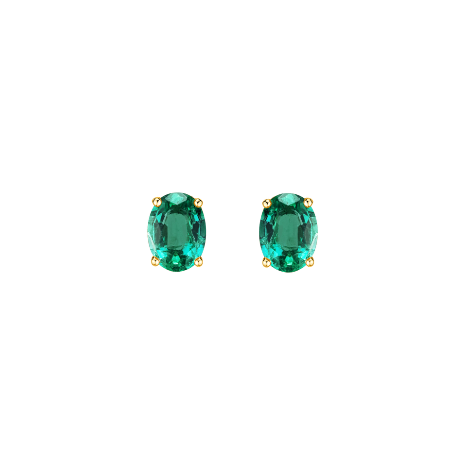 Earrings with Emerald Mystic Abyss