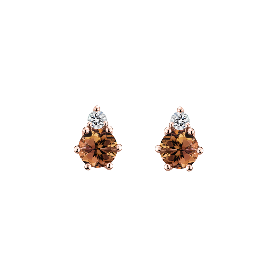 Diamond earrings with Tourmaline Lux