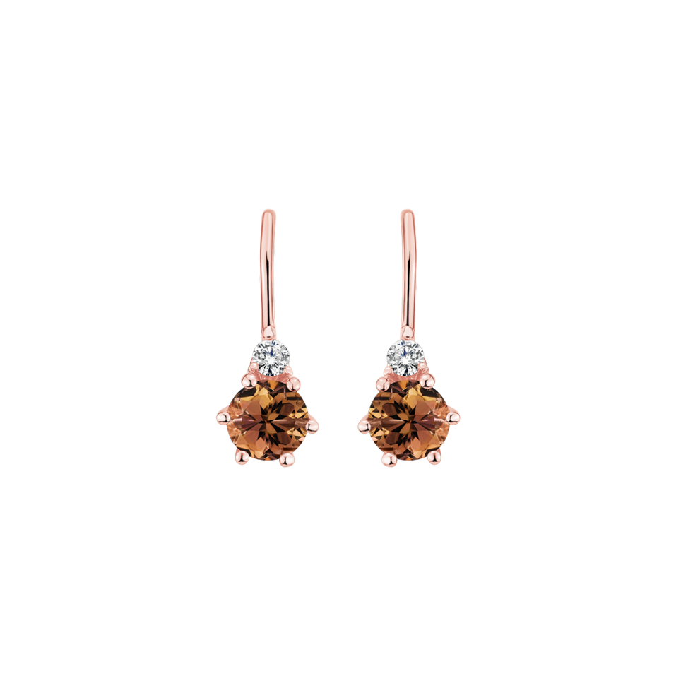 Diamond earrings with Tourmaline Lux