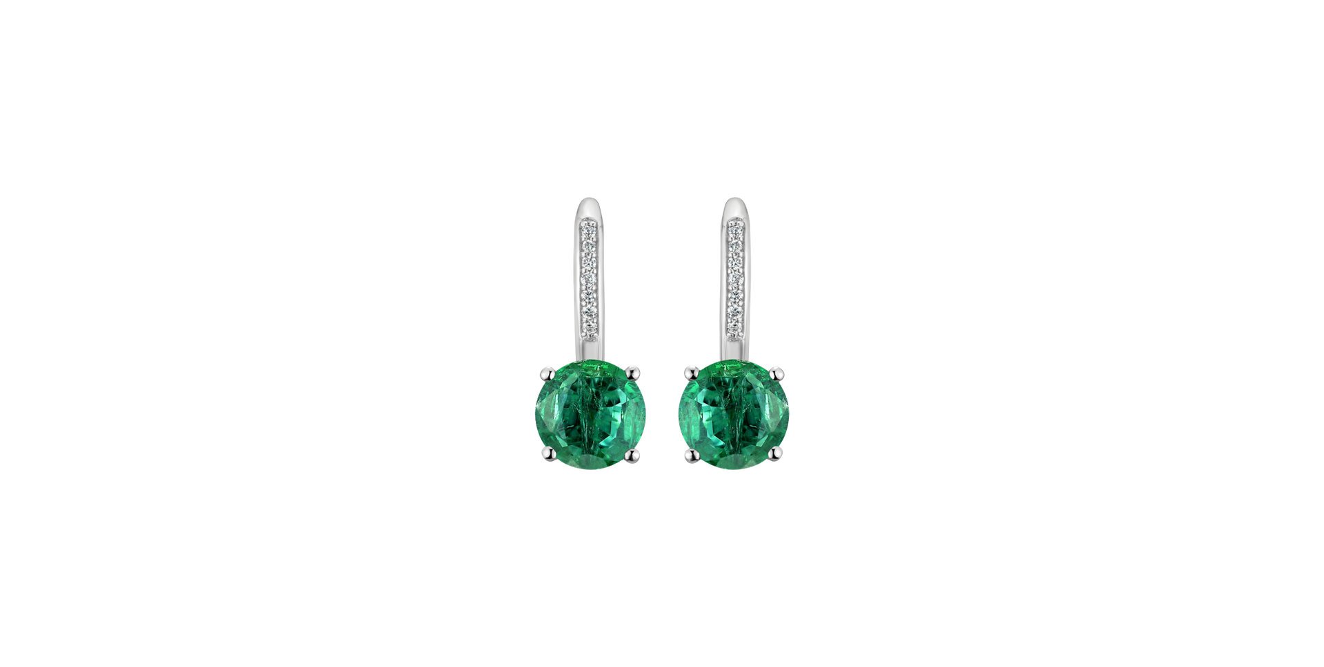 Diamond earrings with Emerald Carlo