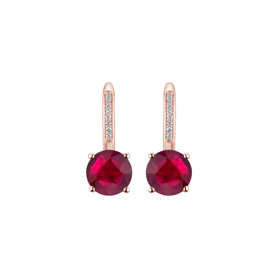 Diamond earrings with Ruby Carlo