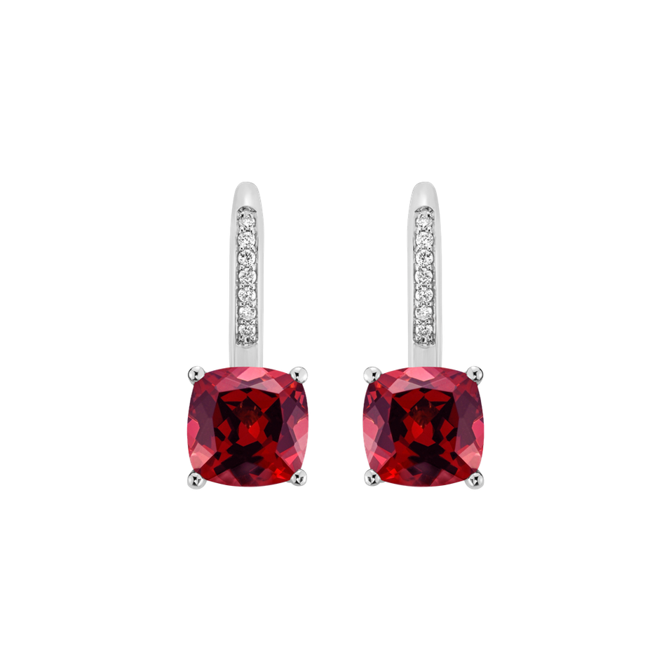 Diamond earrings with Ruby Calliope