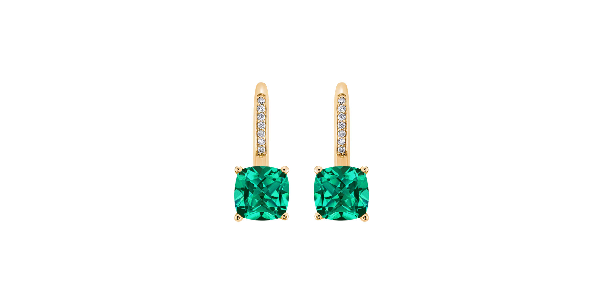 Diamond earrings with Emerald Calliope