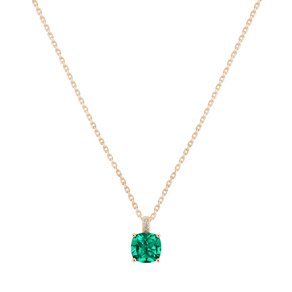 Diamond necklace with Emerald Linnea