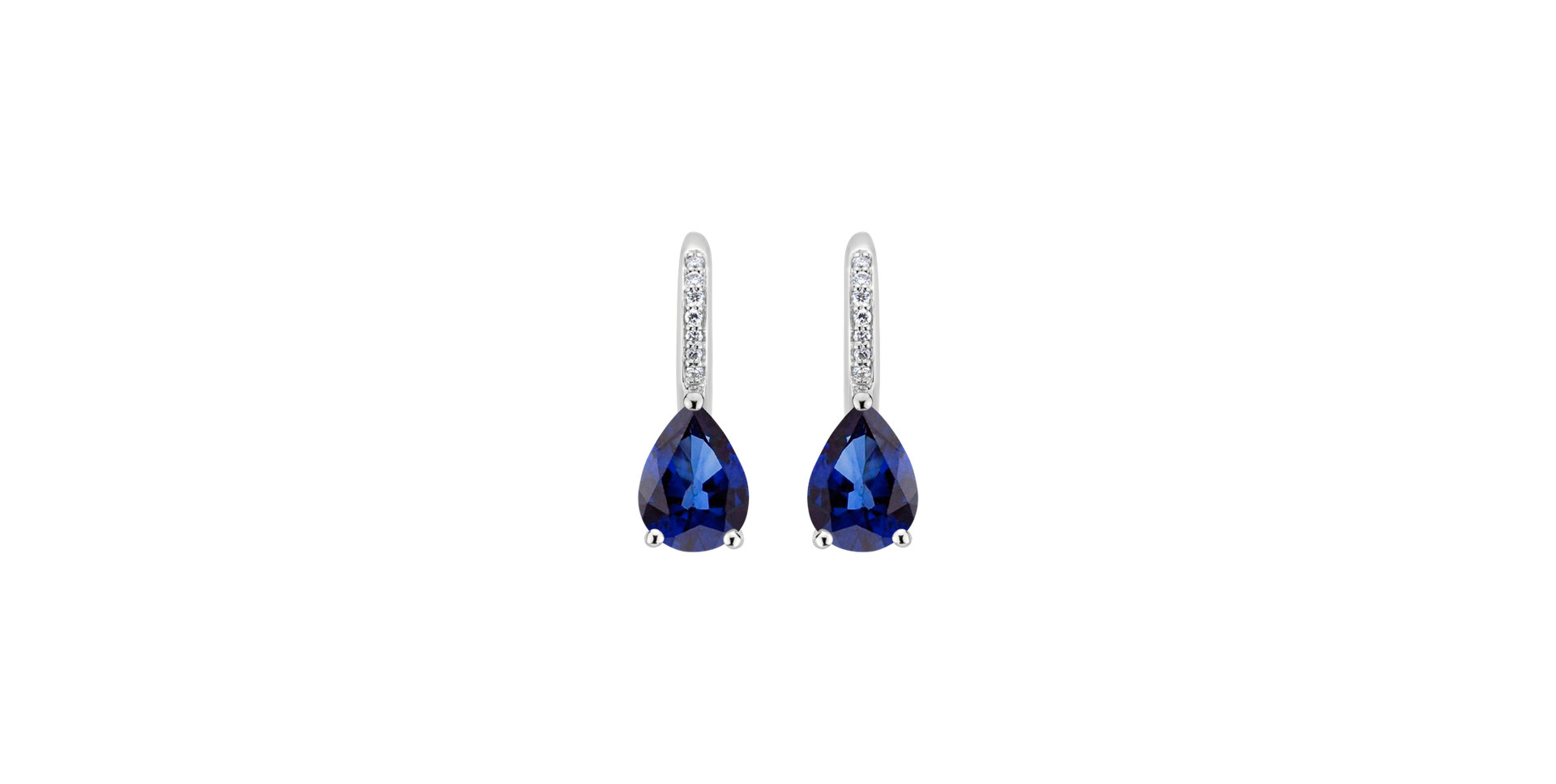 Diamond earrings with Sapphire Tearfall