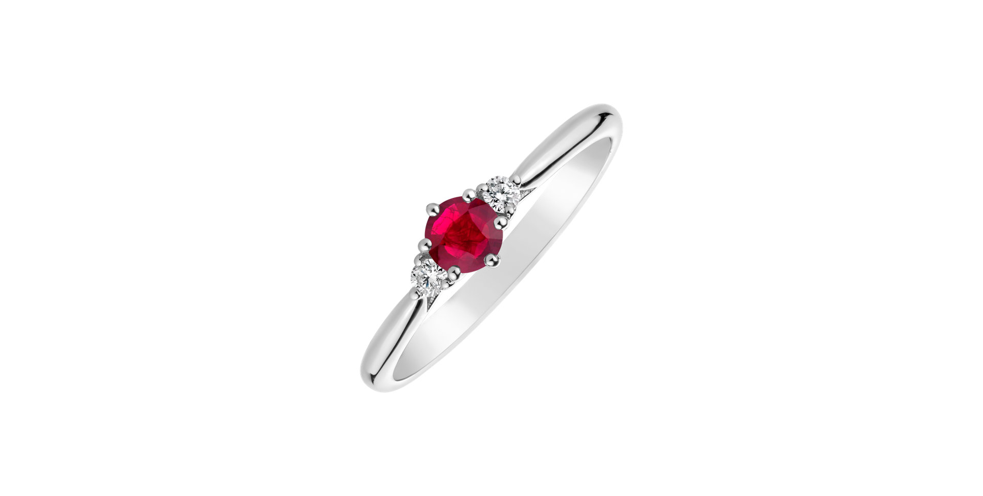 Diamond ring with Ruby Midnight Serenity