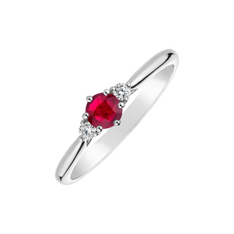 Diamond ring with Ruby Midnight Serenity