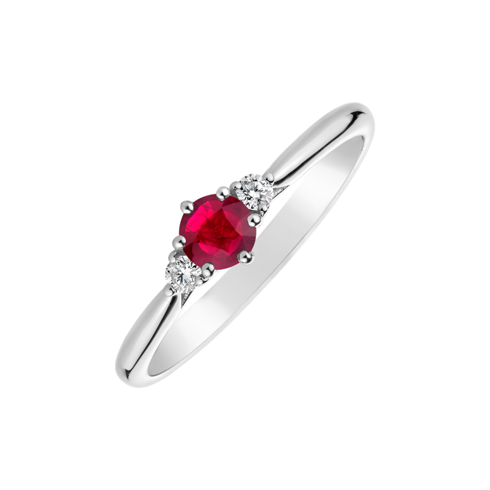 Diamond ring with Ruby Midnight Serenity