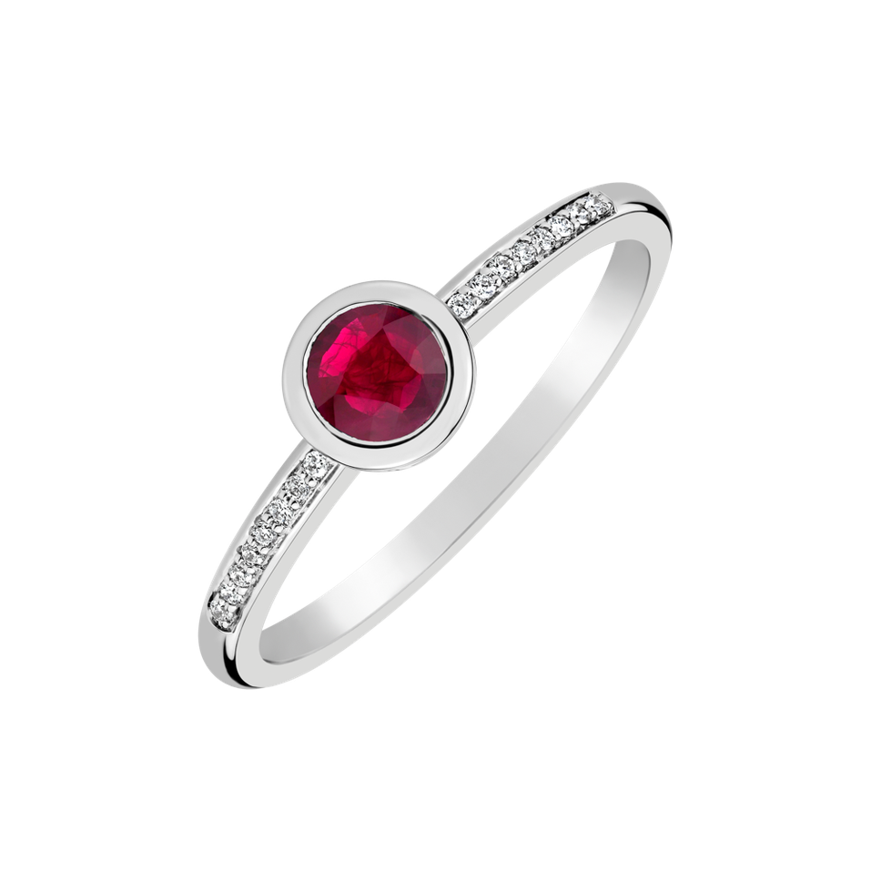 Diamond ring with Ruby Regal Elegance
