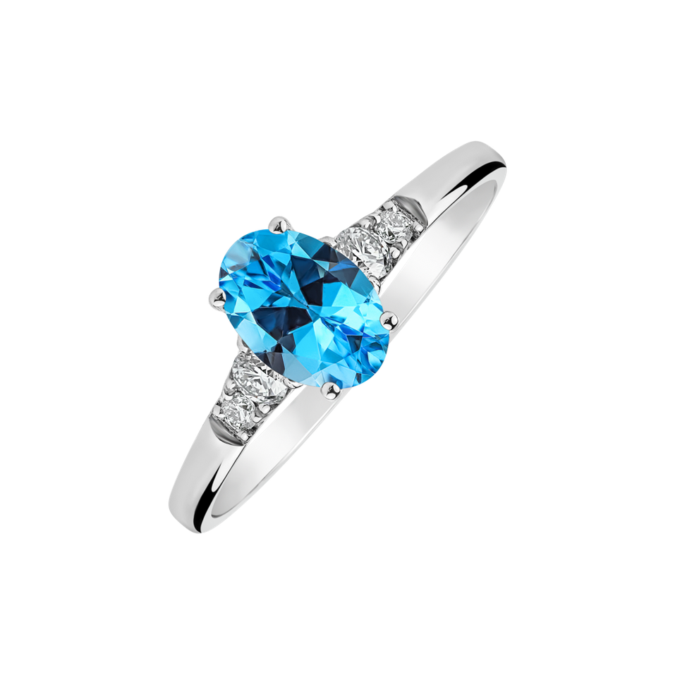 Diamond ring with Topaz Elysandria