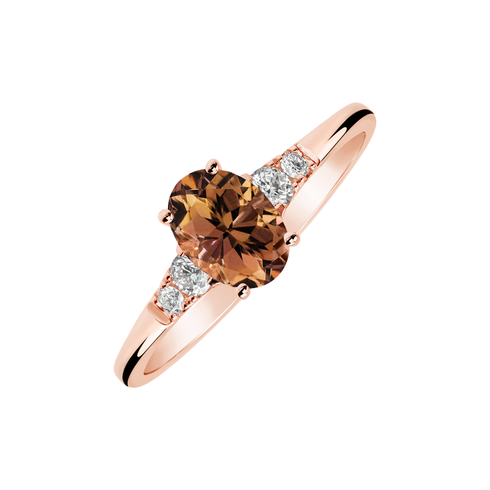 Diamond ring with Tourmaline Elysandria