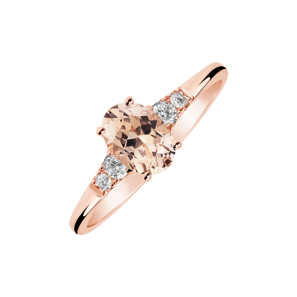 Diamond ring with Morganite Elysandria