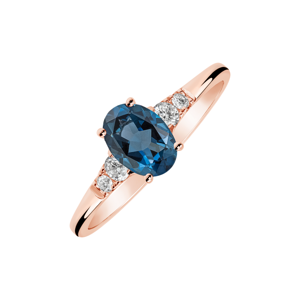 Diamond ring with Topaz Elysandria