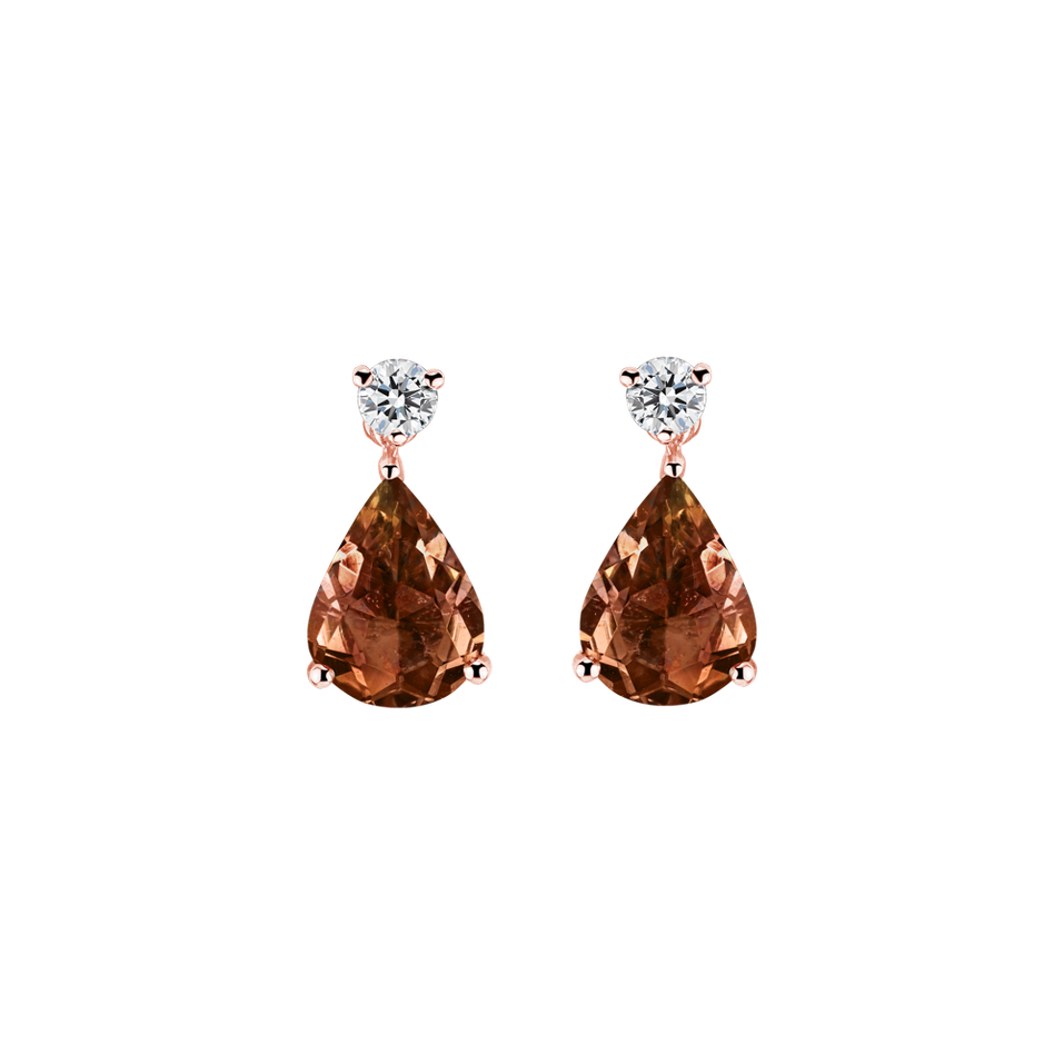 Diamond earrings with Tourmaline Galatea