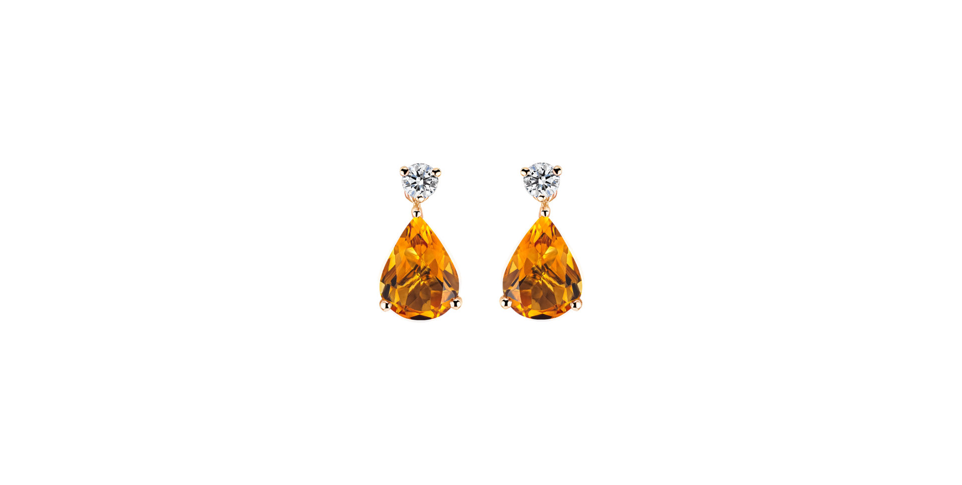 Diamond earrings with Citrine Galatea