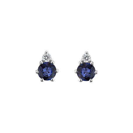 Diamond earrings with Sapphire Midnight Serenity