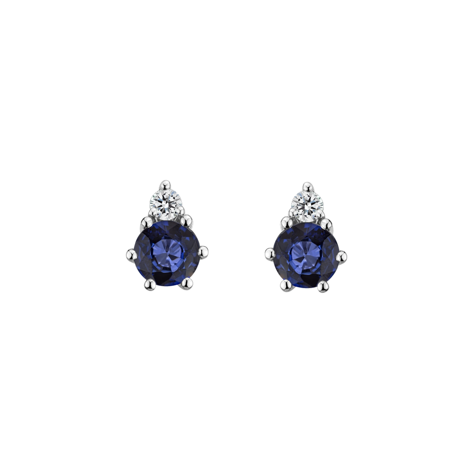 Diamond earrings with Sapphire Midnight Serenity