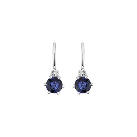 Diamond earrings with Sapphire Midnight Serenity