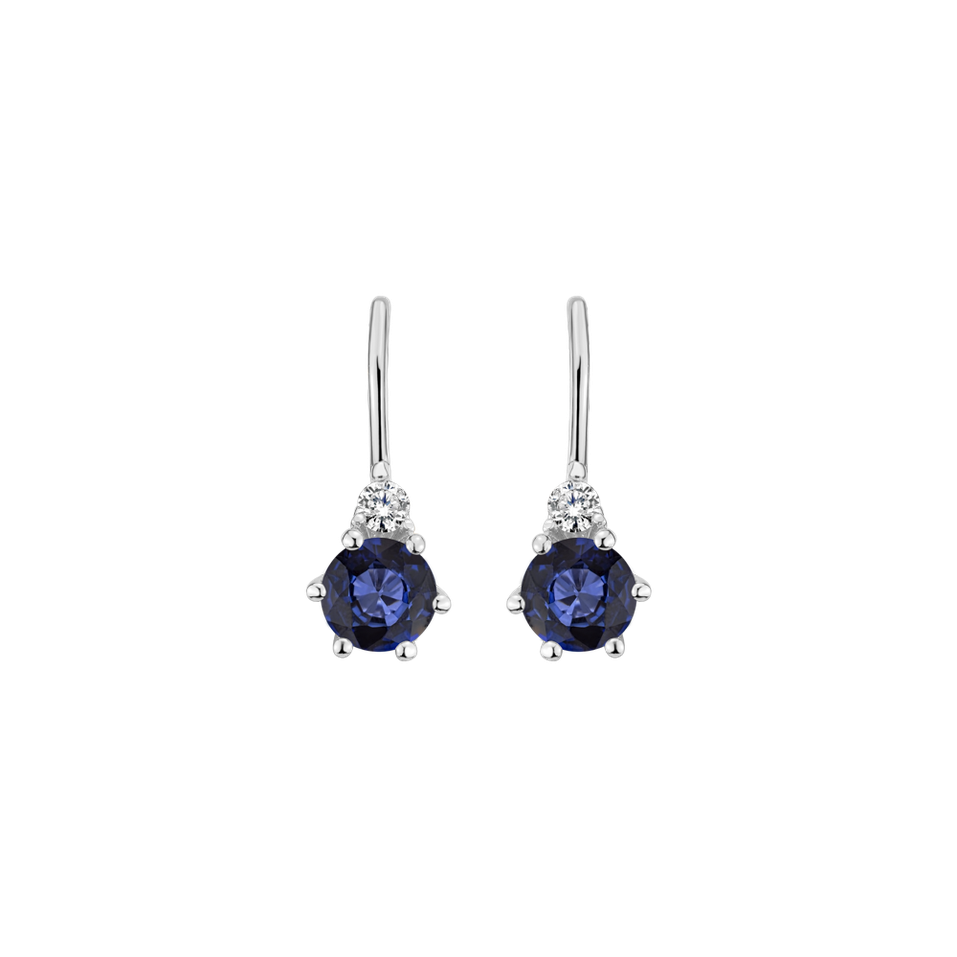 Diamond earrings with Sapphire Midnight Serenity
