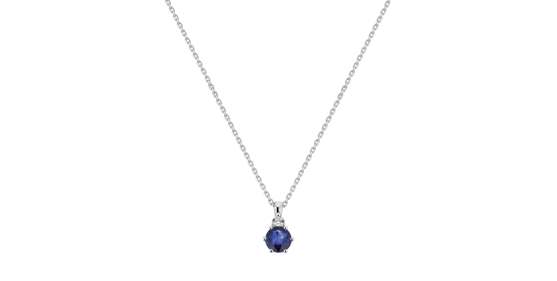 Diamond necklace with Sapphire Midnight Serenity