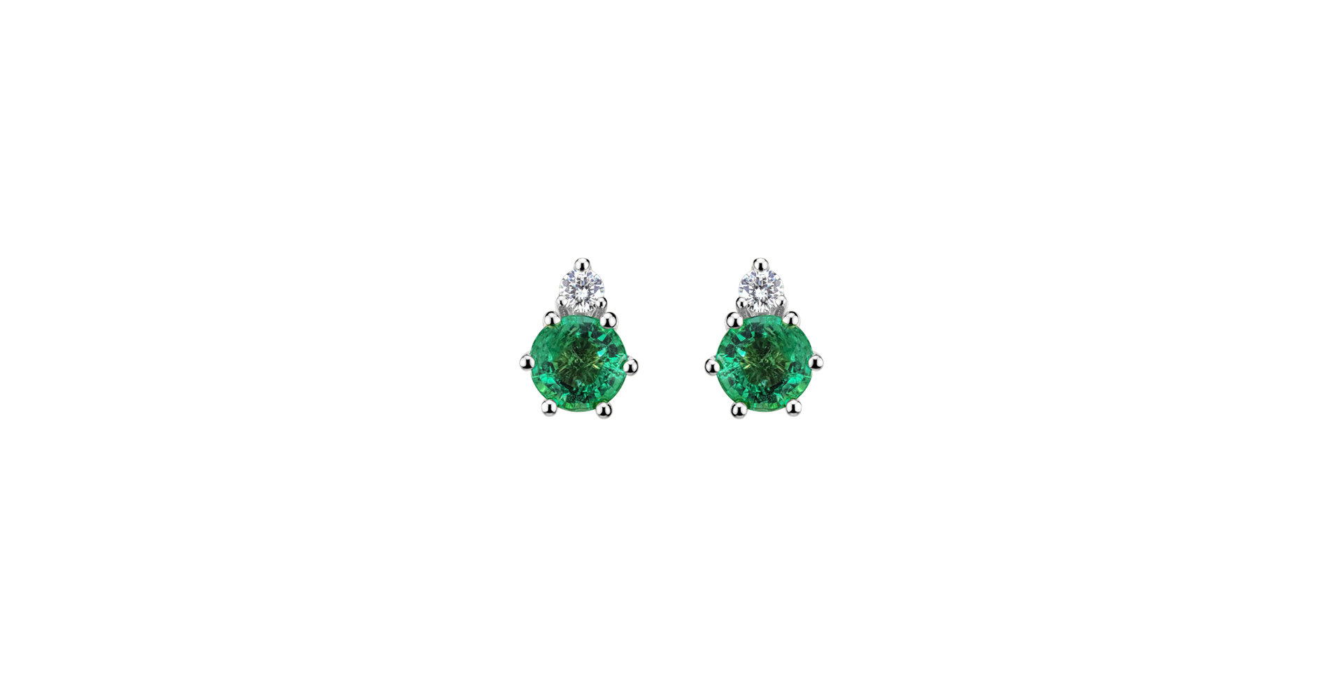 Diamond earrings with Emerald Midnight Serenity