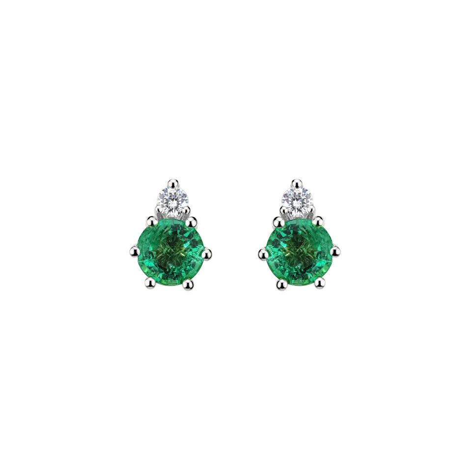 Diamond earrings with Emerald Midnight Serenity
