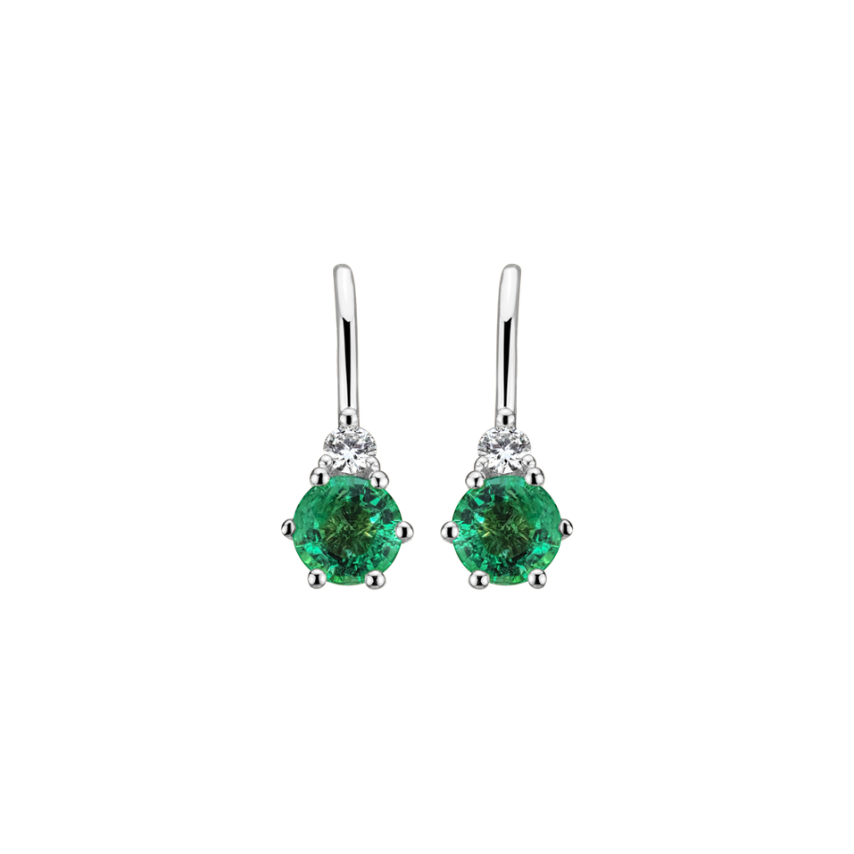 Diamond earrings with Emerald Midnight Serenity