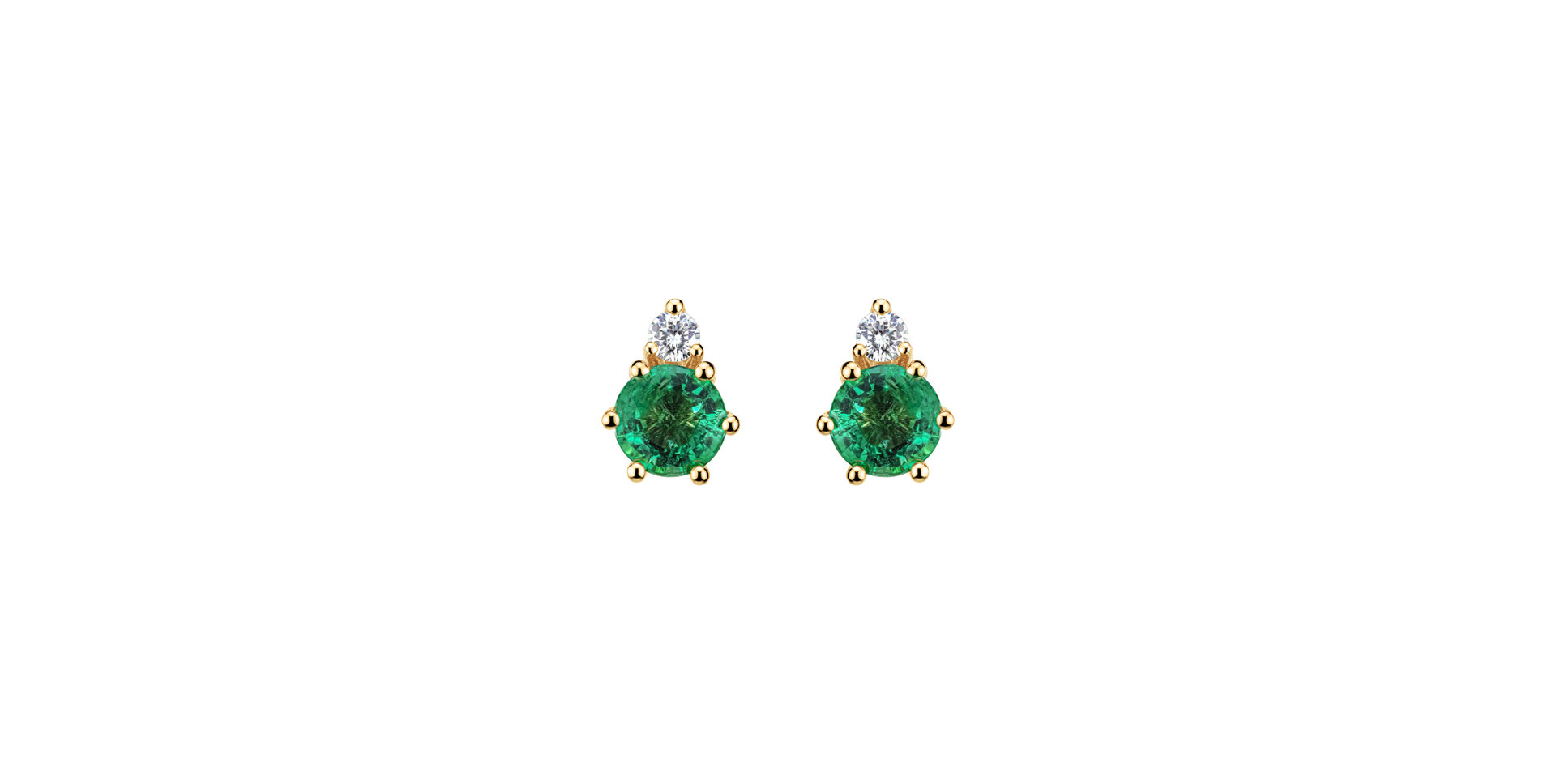 Diamond earrings with Emerald Midnight Serenity