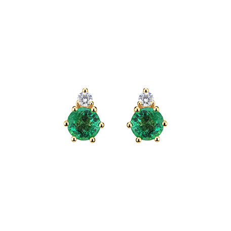 Diamond earrings with Emerald Midnight Serenity