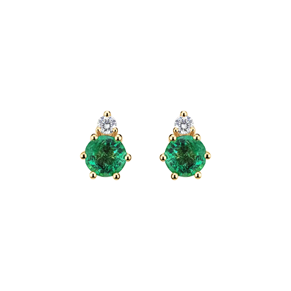 Diamond earrings with Emerald Midnight Serenity