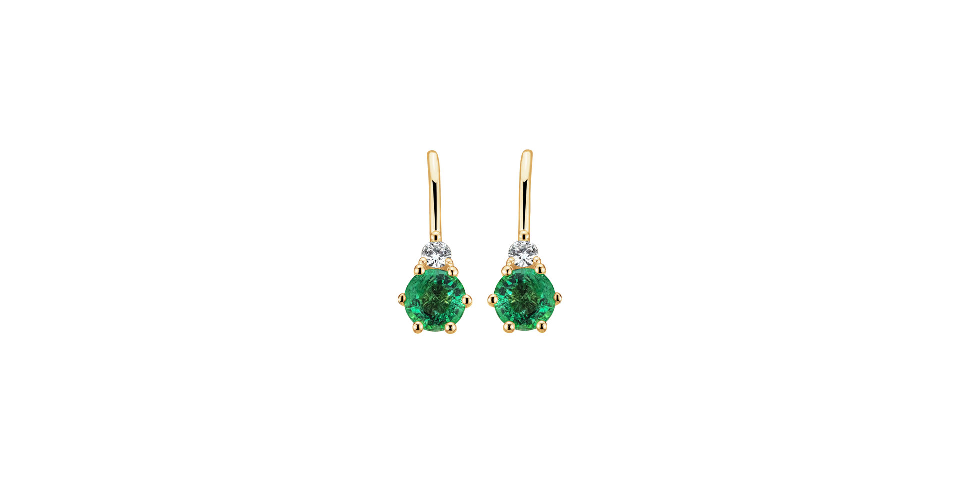 Diamond earrings with Emerald Midnight Serenity