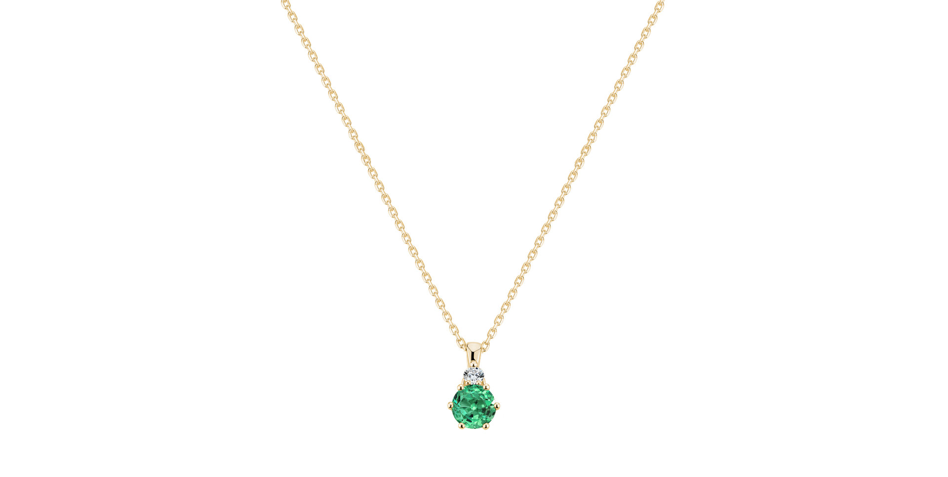 Diamond necklace with Emerald Midnight Serenity