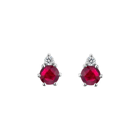 Diamond earrings with Ruby Midnight Serenity