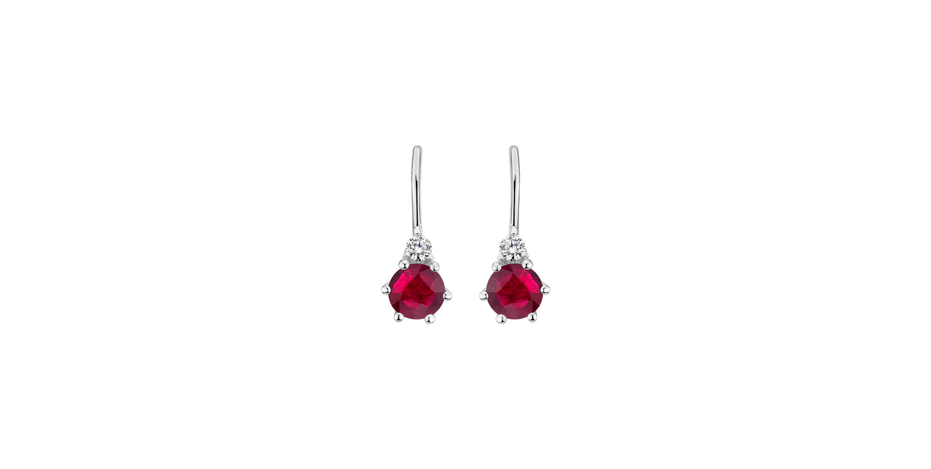 Diamond earrings with Ruby Midnight Serenity