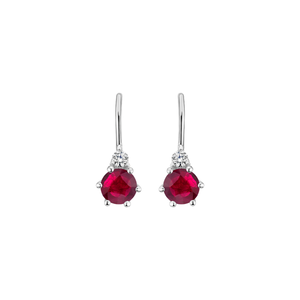 Diamond earrings with Ruby Midnight Serenity