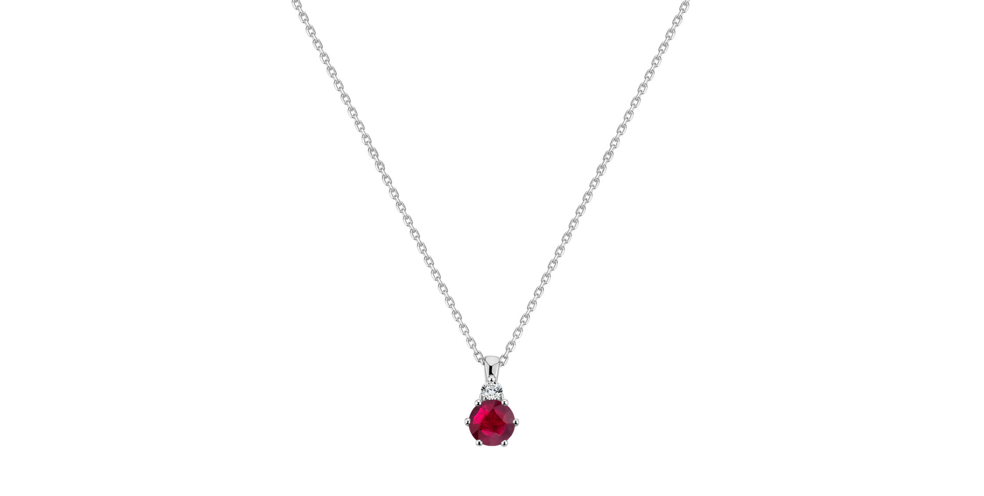 Diamond necklace with Ruby Midnight Serenity