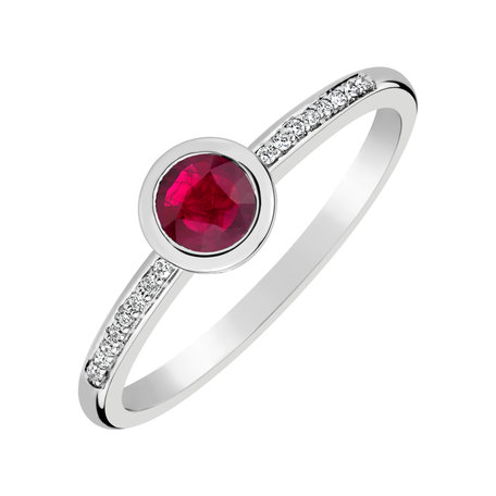 Diamond ring with Ruby Regal Sparkle