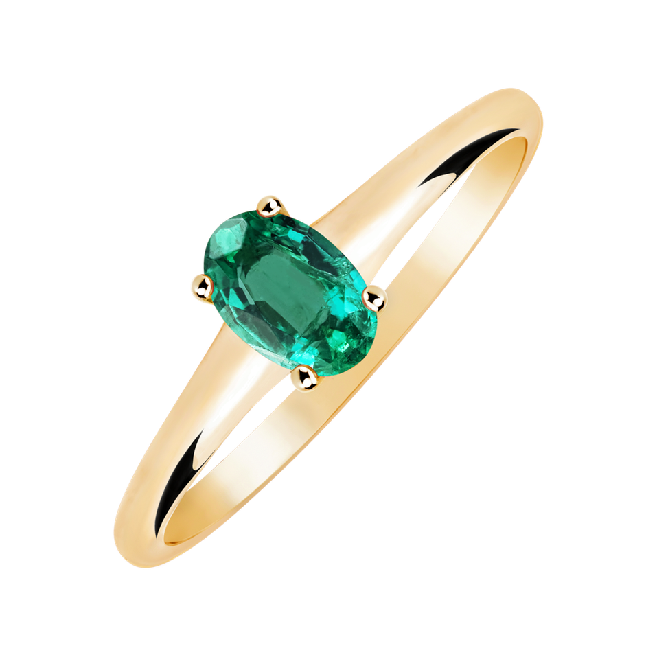 Ring with Emerald Mystic Light