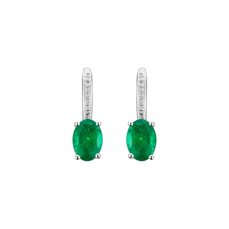 Diamond earrings with Emerald Lauriene